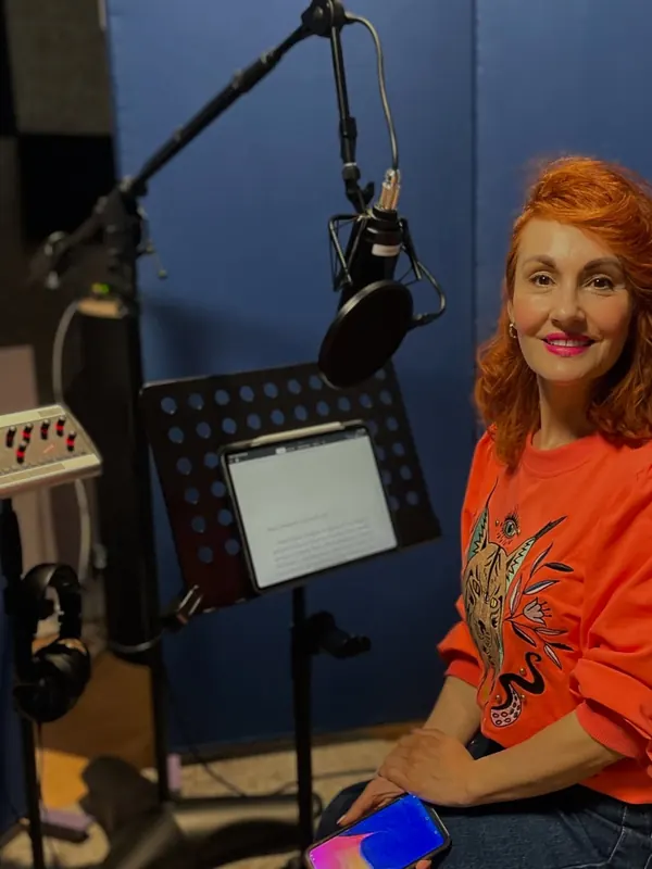 Singer recording in Room A