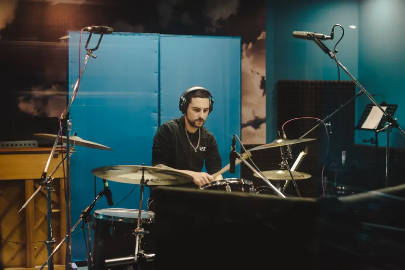 Room B with drum kit