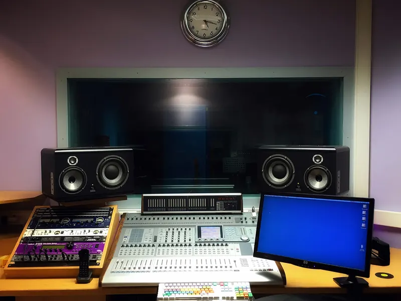 Room C mixing position with the Tascam desk