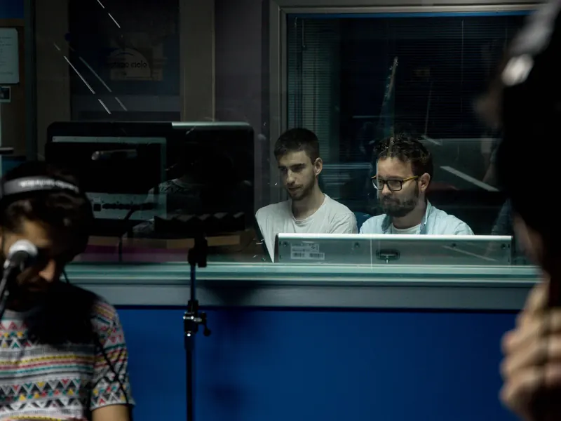 Vocal session seen from Room C