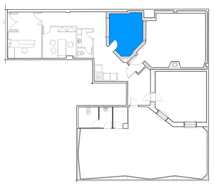Floor plan: location of Room C within the studio